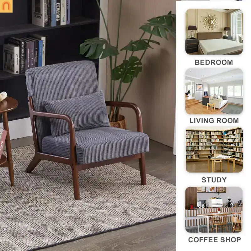 Accent Chair Mid-Century Dark Gray 28in
