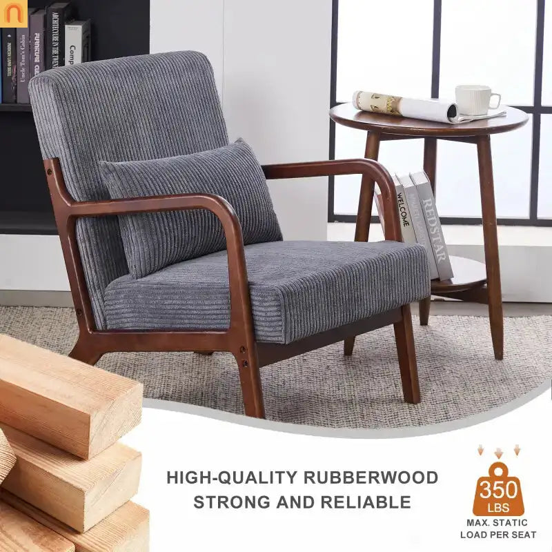 Accent Chair Mid-Century Dark Gray 28in