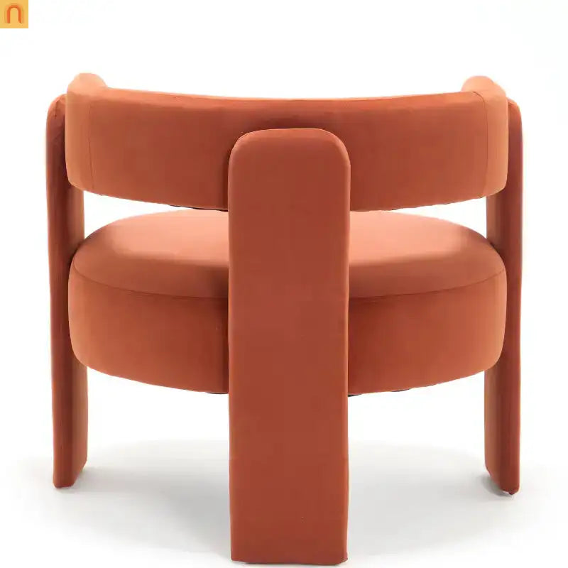 Accent Chair Mid-Century Velvet Orange Tapered Wood Legs 300 lb 31in