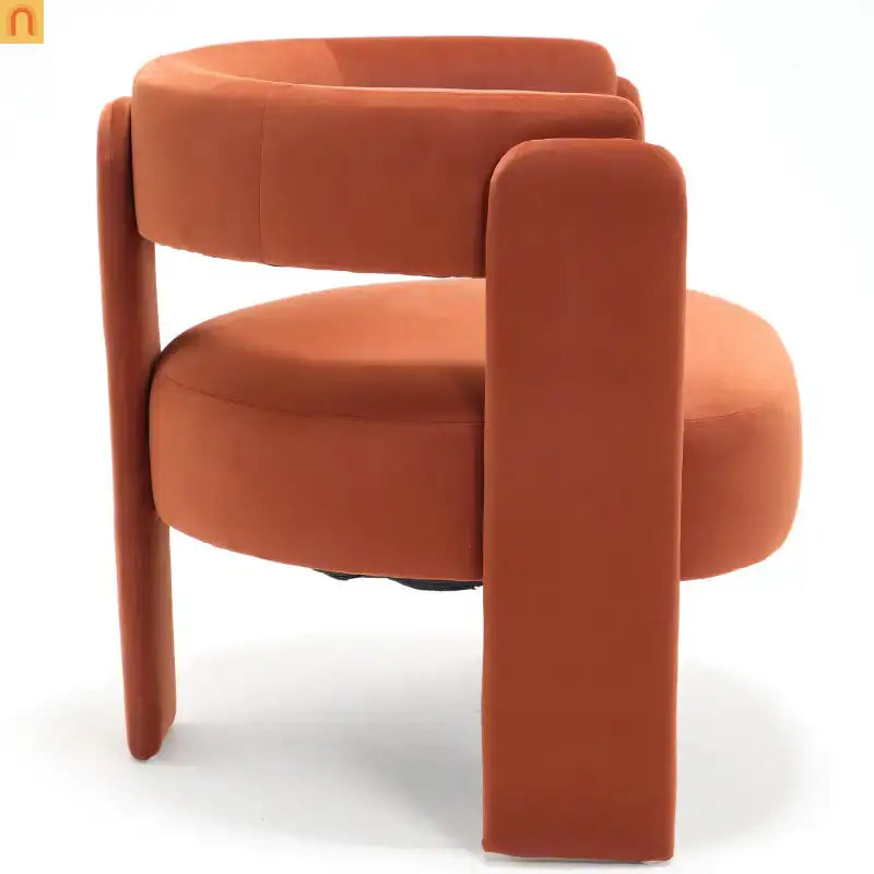Accent Chair Mid-Century Velvet Orange Tapered Wood Legs 300 lb 31in