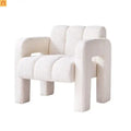 Accent Chair Modern Boucle Beige Solid Wood Frame 31in Wide