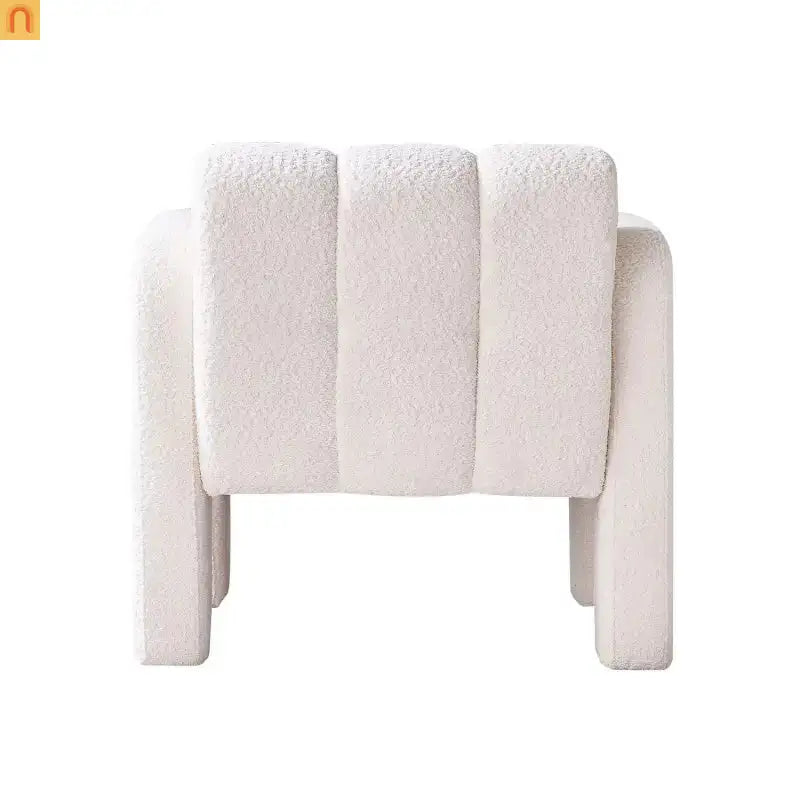 Accent Chair Modern Boucle Beige Solid Wood Frame 31in Wide