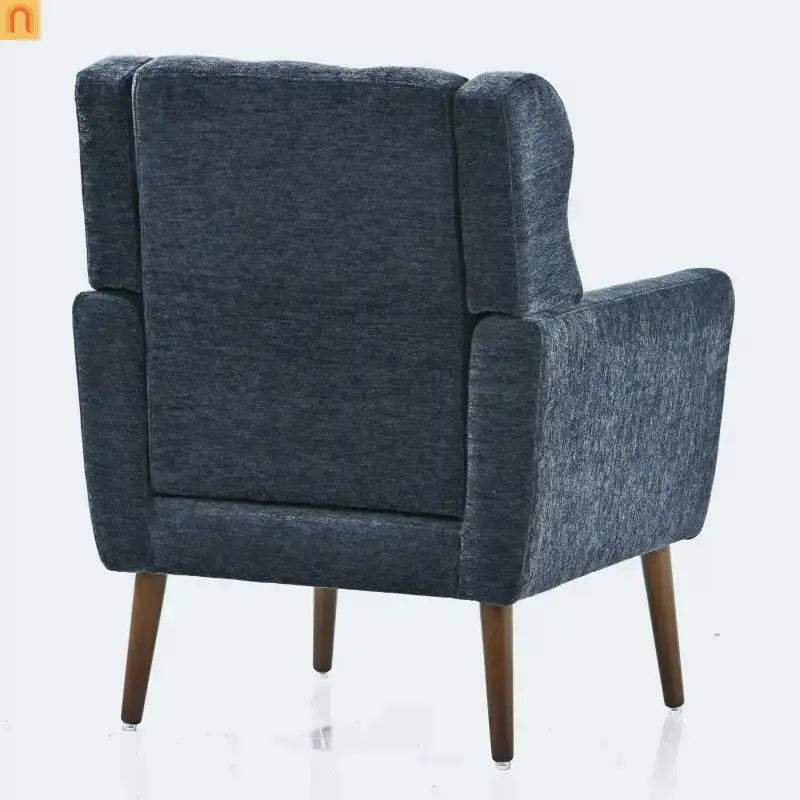 Accent Chair Modern Chenille Dark Blue 28in Waist Pillow 275 lb