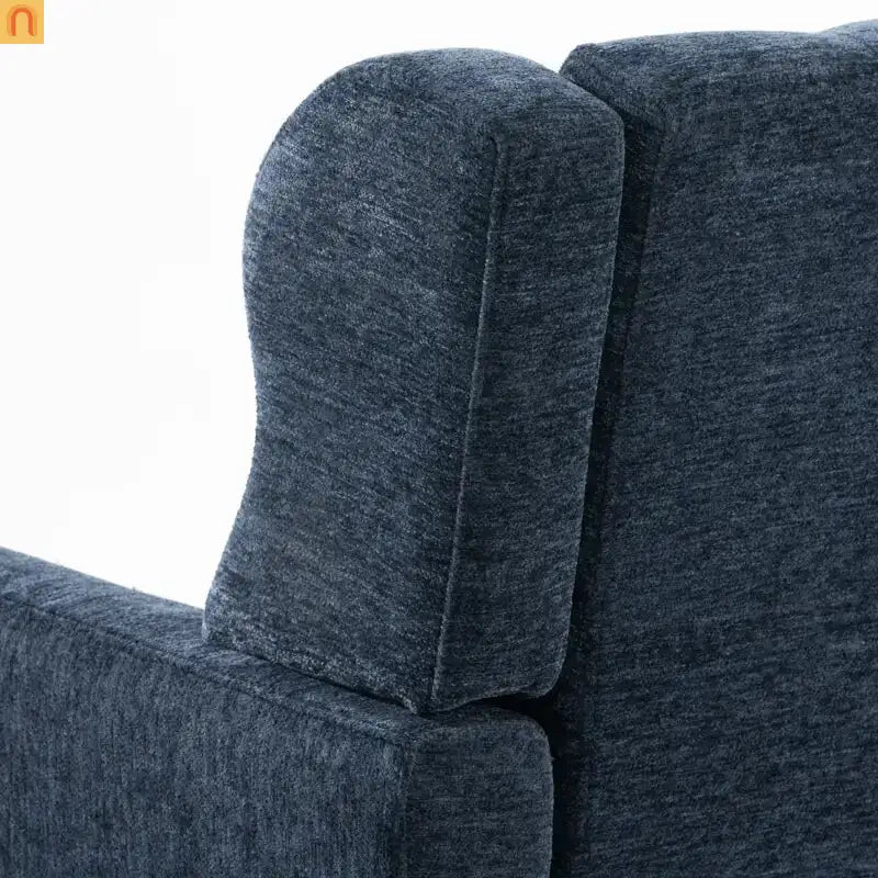 Accent Chair Modern Chenille Dark Blue 28in Waist Pillow 275 lb
