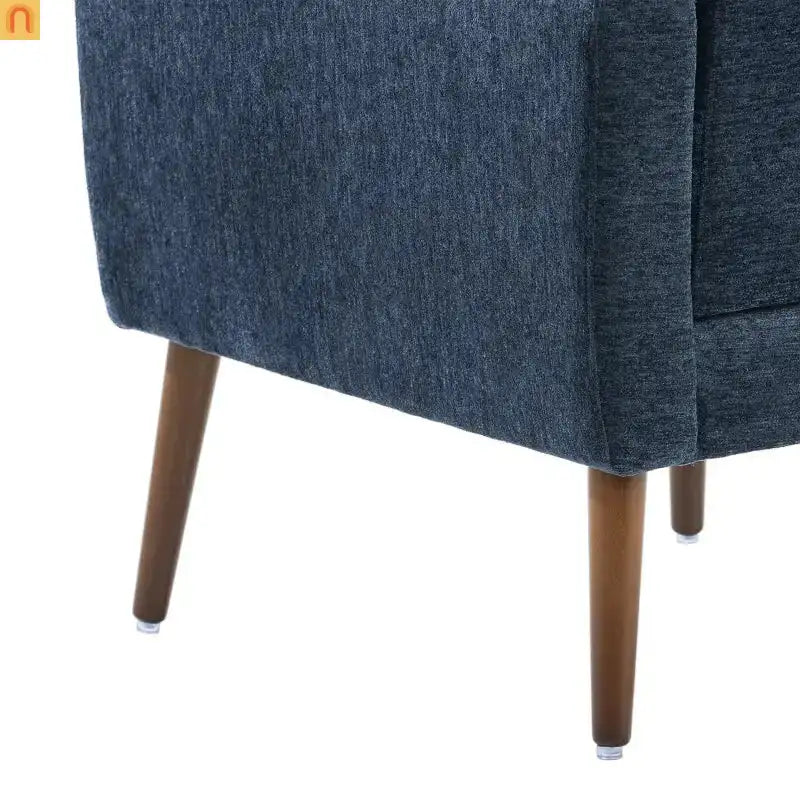 Accent Chair Modern Chenille Dark Blue 28in Waist Pillow 275 lb