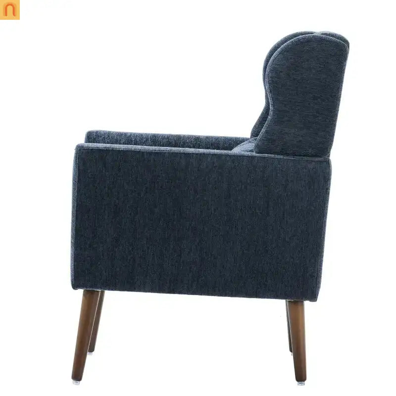 Accent Chair Modern Chenille Dark Blue 28in Waist Pillow 275 lb