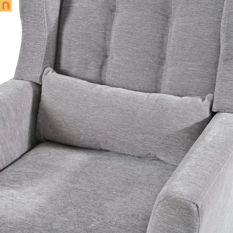 Accent Chair Modern Chenille Gray Rubberwood Waist Pillow 275 lb 28in