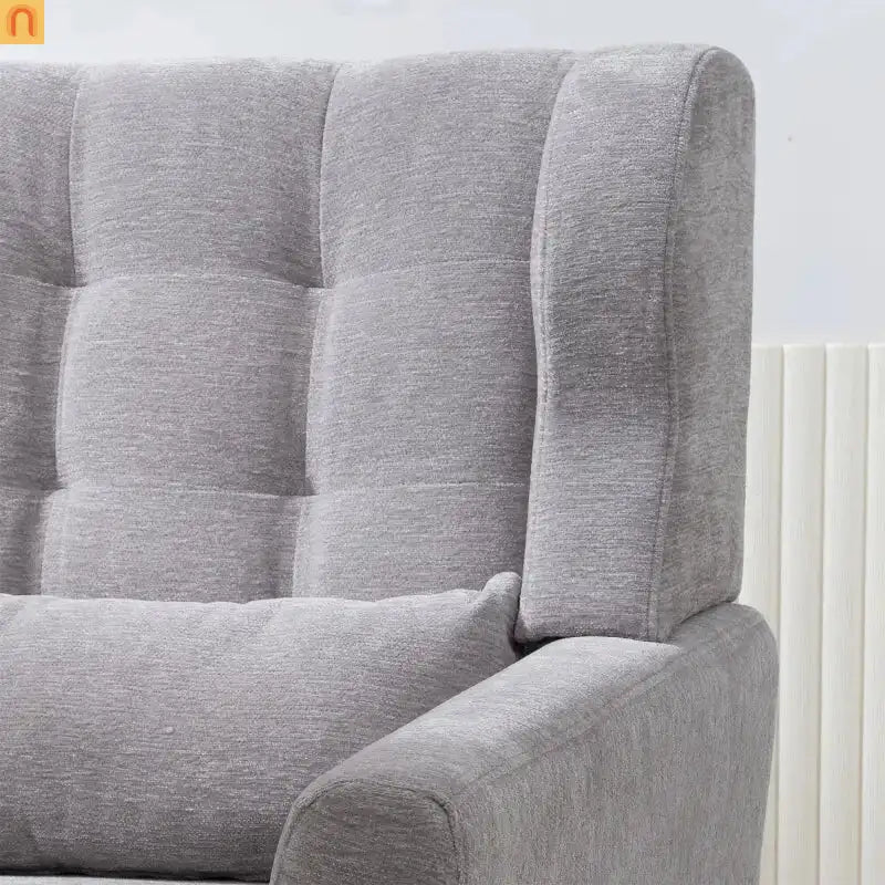 Accent Chair Modern Chenille Gray Rubberwood Waist Pillow 275 lb 28in