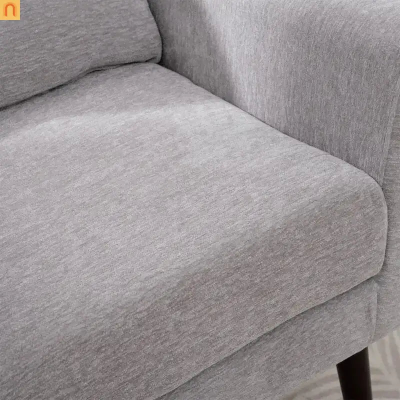 Accent Chair Modern Chenille Gray Rubberwood Waist Pillow 275 lb 28in
