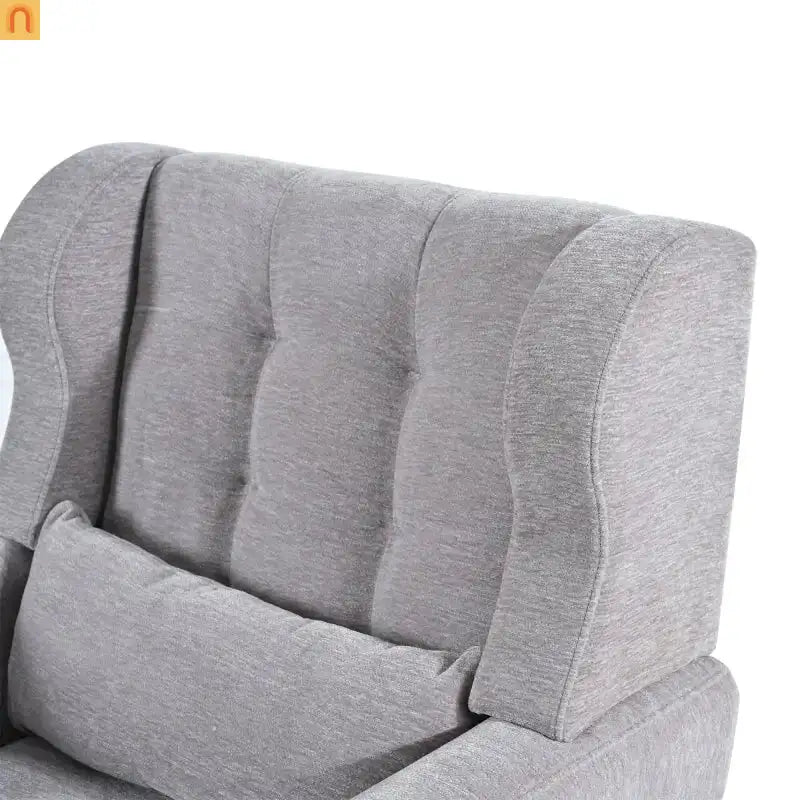 Accent Chair Modern Chenille Gray Rubberwood Waist Pillow 275 lb 28in