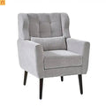 Accent Chair Modern Chenille Gray Rubberwood Waist Pillow 275 lb 28in