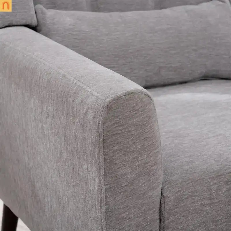 Accent Chair Modern Chenille Gray Rubberwood Waist Pillow 275 lb 28in