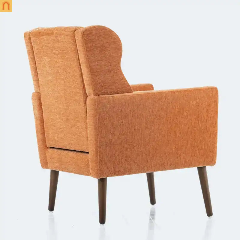 Modern Chenille Orange Accent Chair 28in 275lb