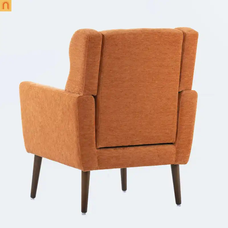 Modern Chenille Orange Accent Chair 28in 275lb