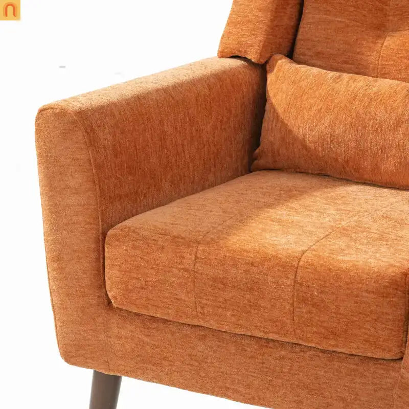 Modern Chenille Orange Accent Chair 28in 275lb