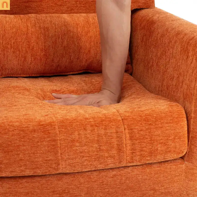 Modern Chenille Orange Accent Chair 28in 275lb