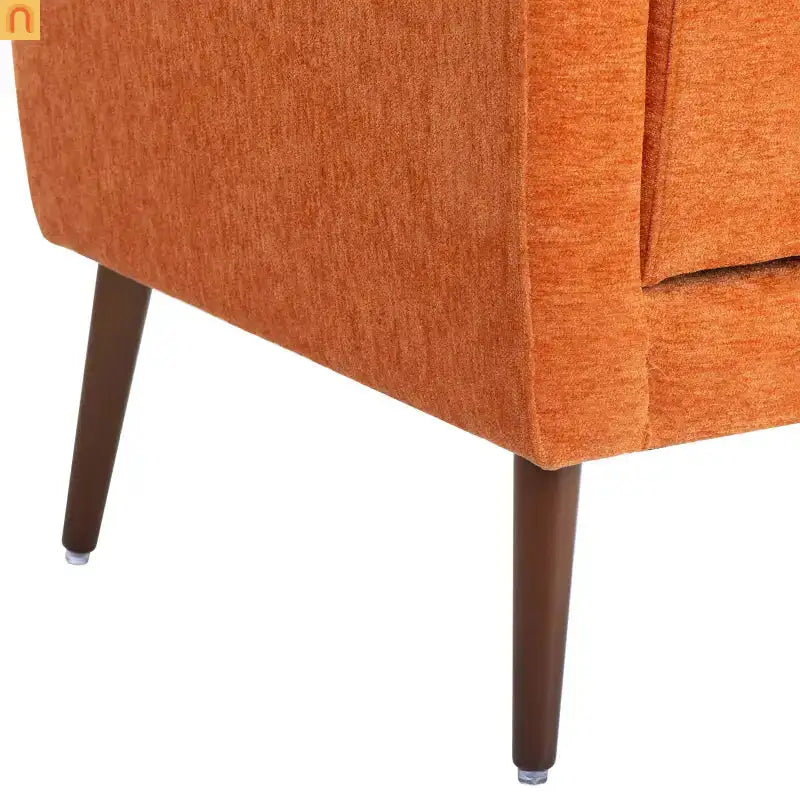 Modern Chenille Orange Accent Chair 28in 275lb