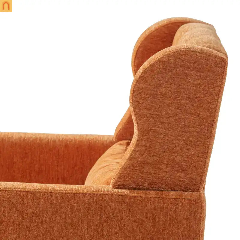 Modern Chenille Orange Accent Chair 28in 275lb