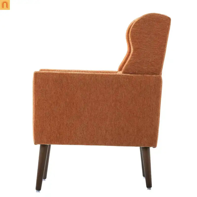 Modern Chenille Orange Accent Chair 28in 275lb