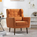 Modern Chenille Orange Accent Chair 28in 275lb