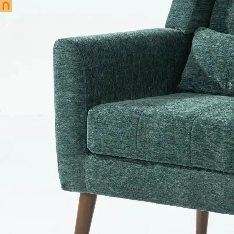 Accent Chair Modern Chenille Blackish Green Rubberwood 275 lb 28in