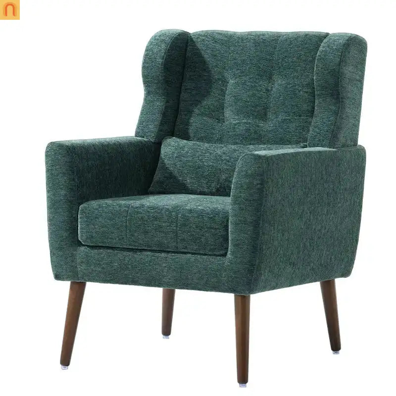 Accent Chair Modern Chenille Blackish Green Rubberwood 275 lb 28in