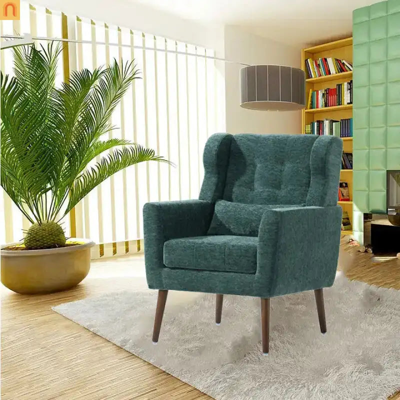 Accent Chair Modern Chenille Blackish Green Rubberwood 275 lb 28in