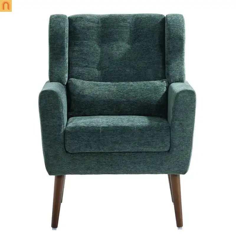 Accent Chair Modern Chenille Blackish Green Rubberwood 275 lb 28in