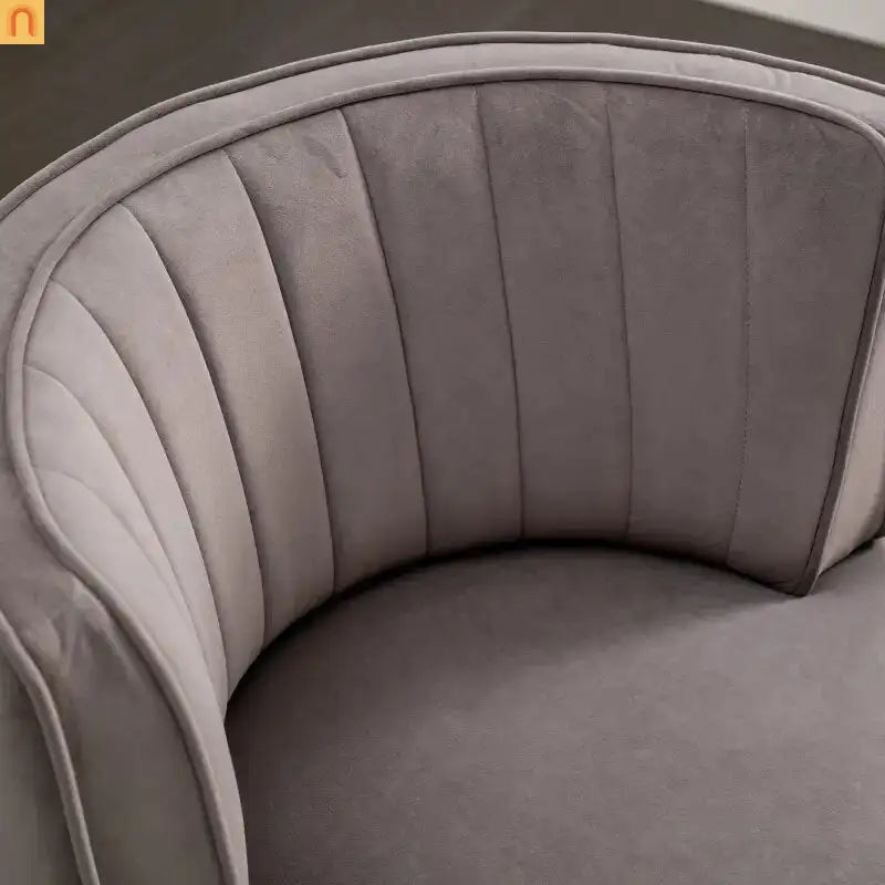 Accent Chair Barrel Swivel Velvet Gray 360 Degree 300 lb 25in