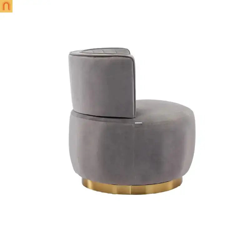 Accent Chair Barrel Swivel Velvet Gray 360 Degree 300 lb 25in