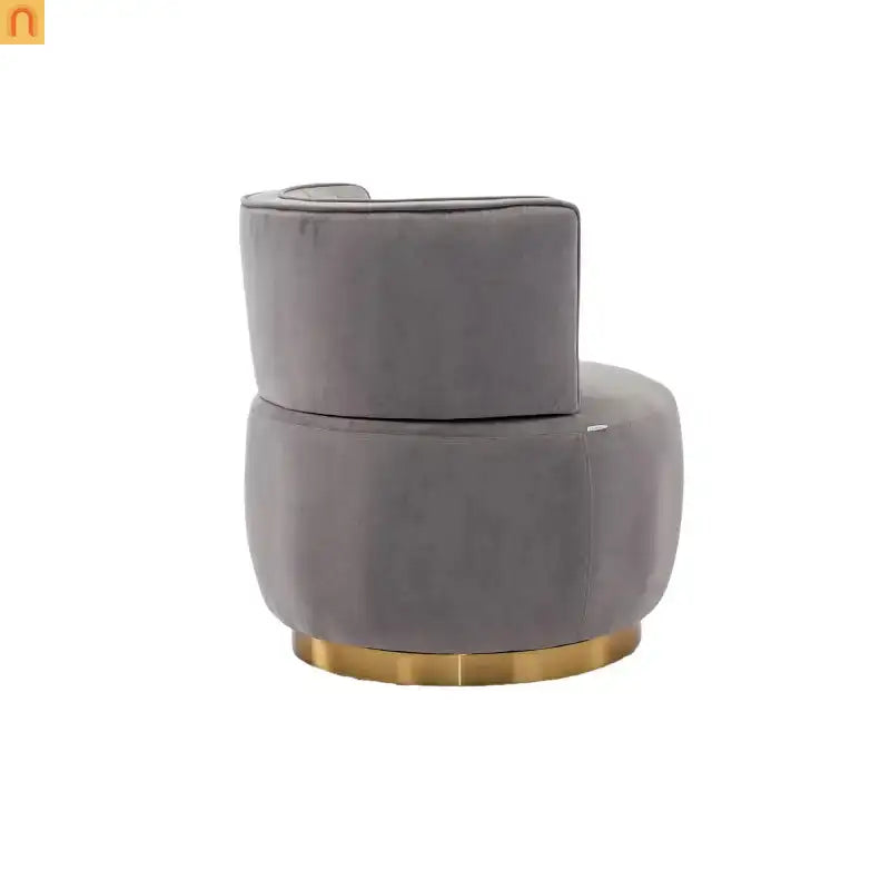Accent Chair Barrel Swivel Velvet Gray 360 Degree 300 lb 25in