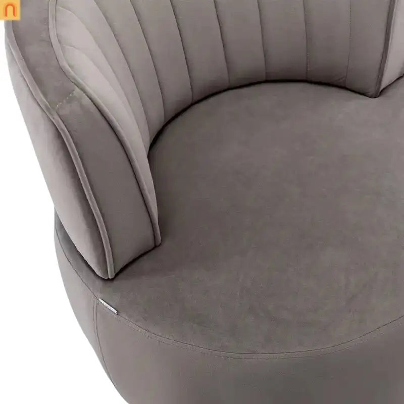 Accent Chair Barrel Swivel Velvet Gray 360 Degree 300 lb 25in