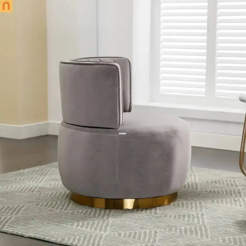 Accent Chair Barrel Swivel Velvet Gray 360 Degree 300 lb 25in