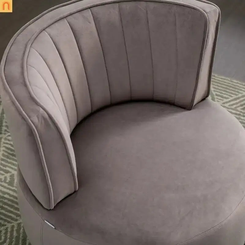 Accent Chair Barrel Swivel Velvet Gray 360 Degree 300 lb 25in