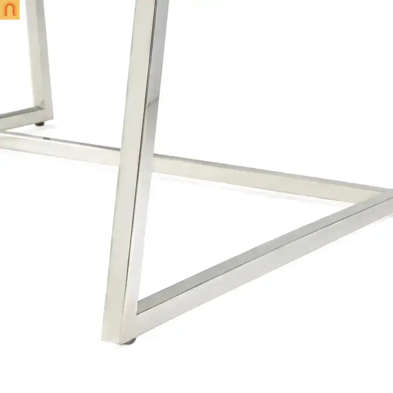 Accent Chair PU Leather White Chrome Legs Roll-Back 27in