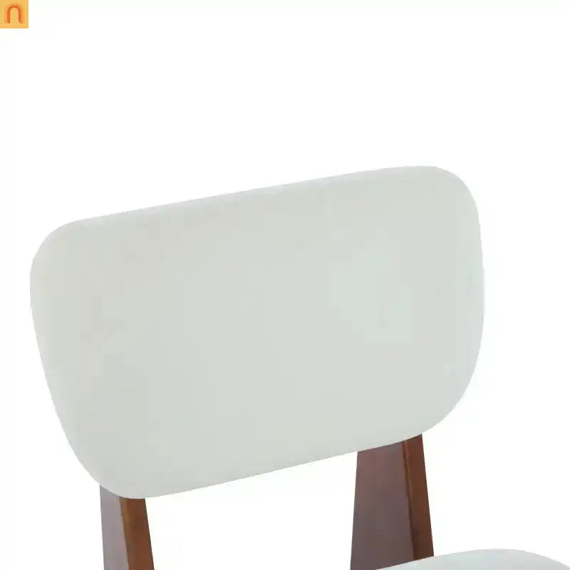 Accent Chair Modern Minimalist Polyester Beige Set of 2 Walnut Base