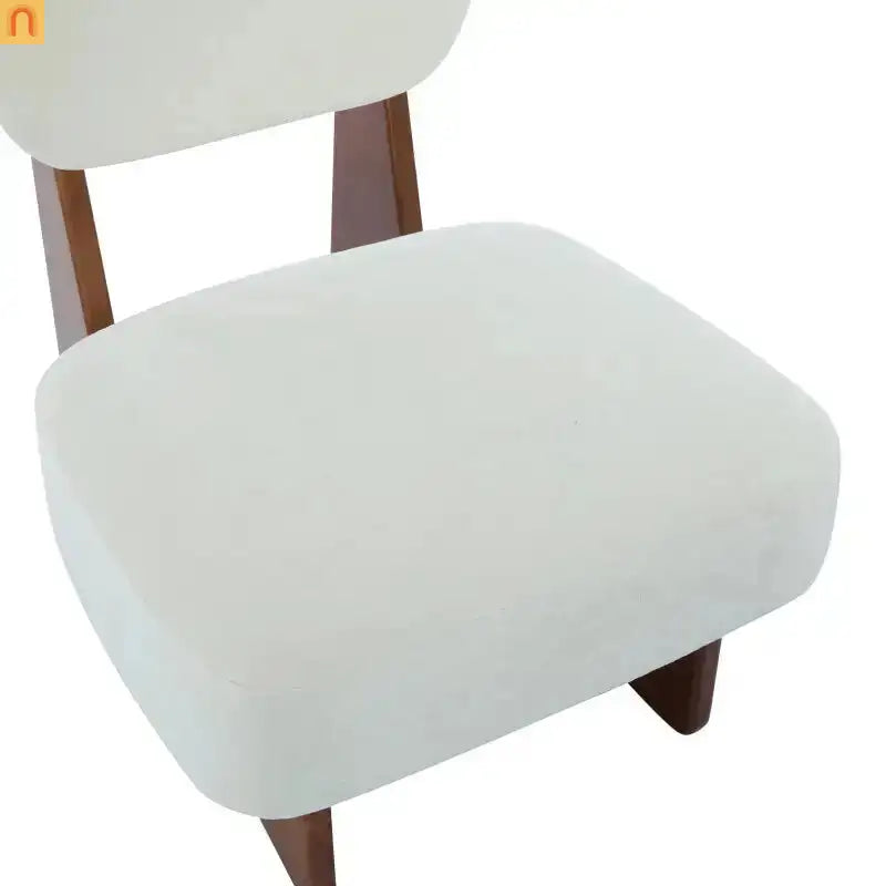 Accent Chair Modern Minimalist Polyester Beige Set of 2 Walnut Base