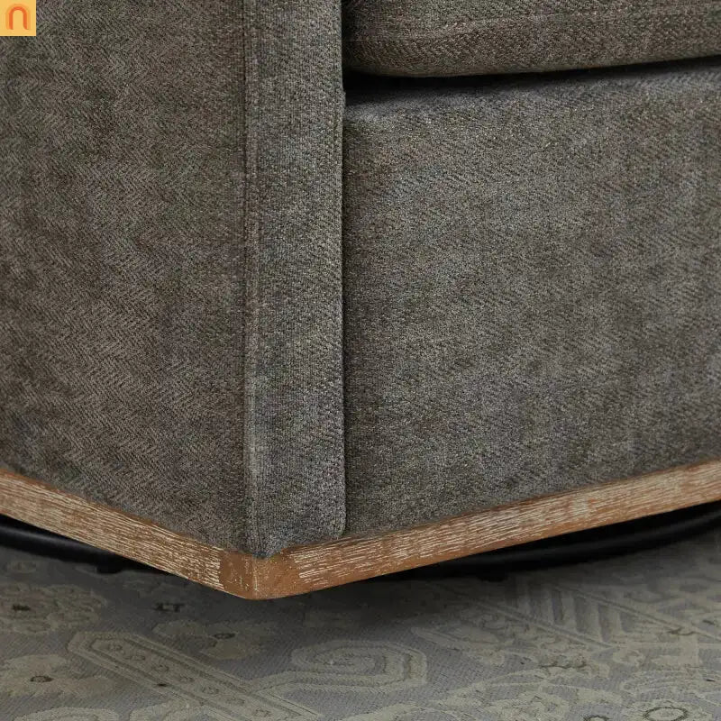 Accent Chair Square Swivel Chenille Charcoal 360 Degree 300 lb 30in