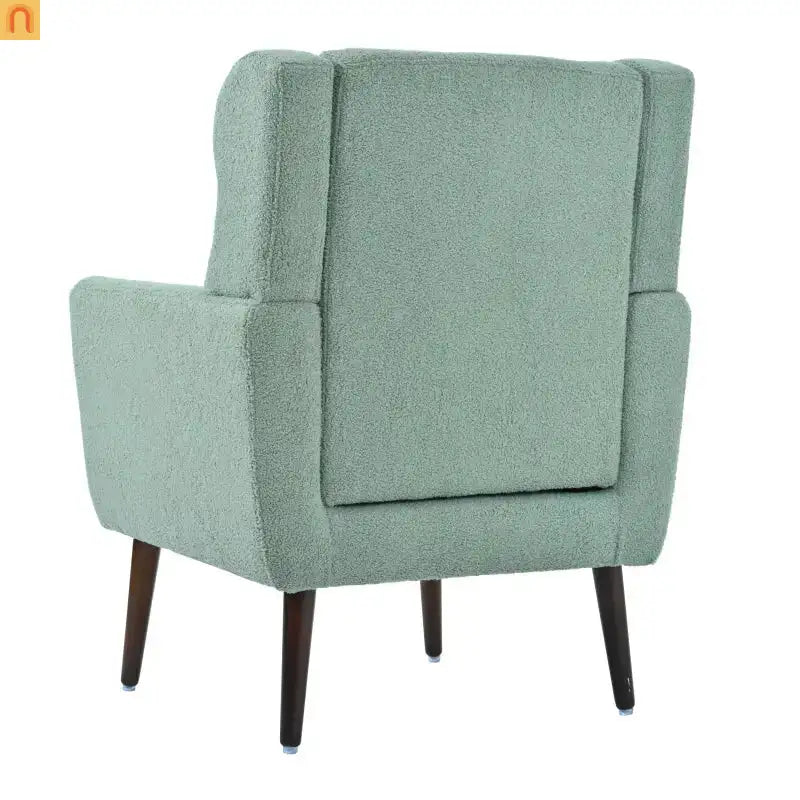 Accent Chair Modern Teddy Fabric Light Green Rubberwood 275 lb 28in