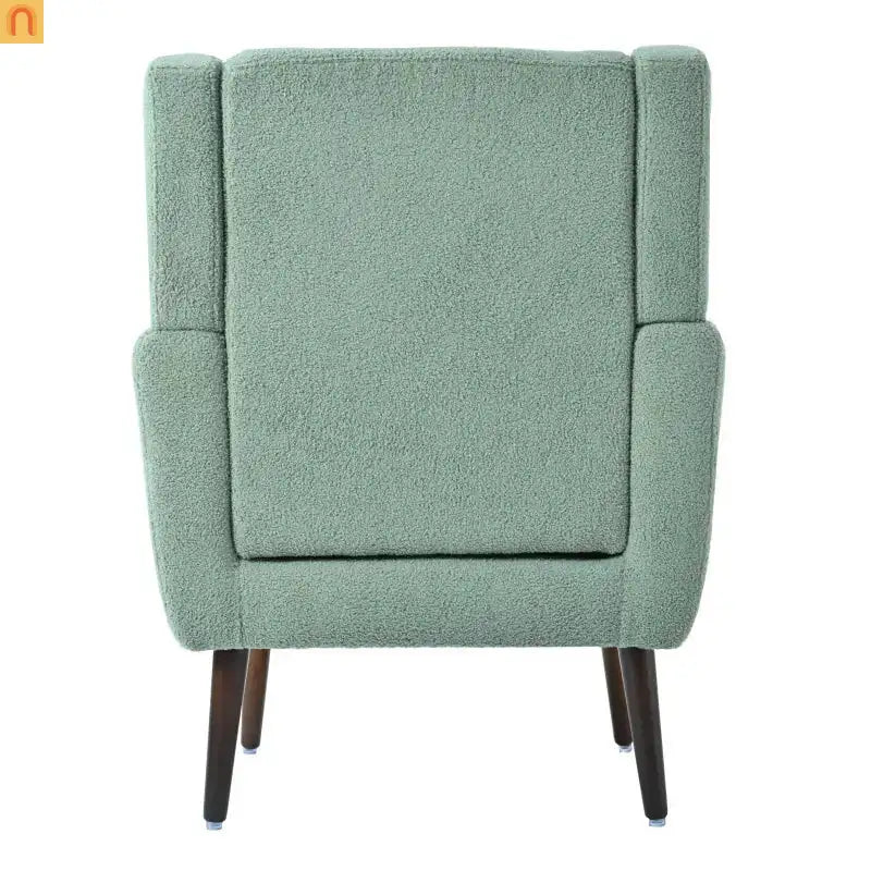 Accent Chair Modern Teddy Fabric Light Green Rubberwood 275 lb 28in