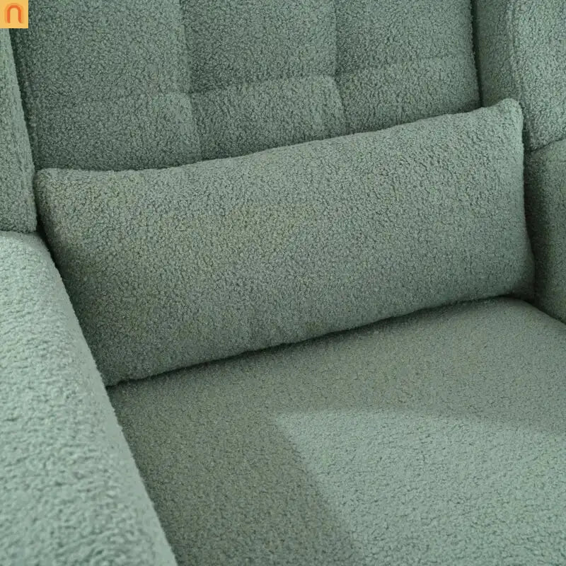 Accent Chair Modern Teddy Fabric Light Green Rubberwood 275 lb 28in