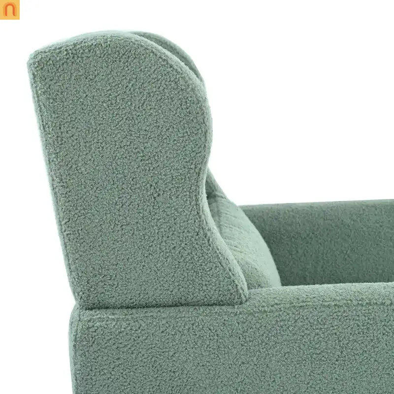 Accent Chair Modern Teddy Fabric Light Green Rubberwood 275 lb 28in