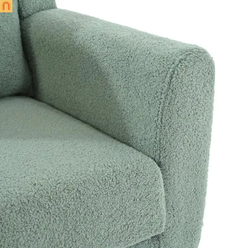 Accent Chair Modern Teddy Fabric Light Green Rubberwood 275 lb 28in
