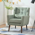 Accent Chair Modern Teddy Fabric Light Green Rubberwood 275 lb 28in