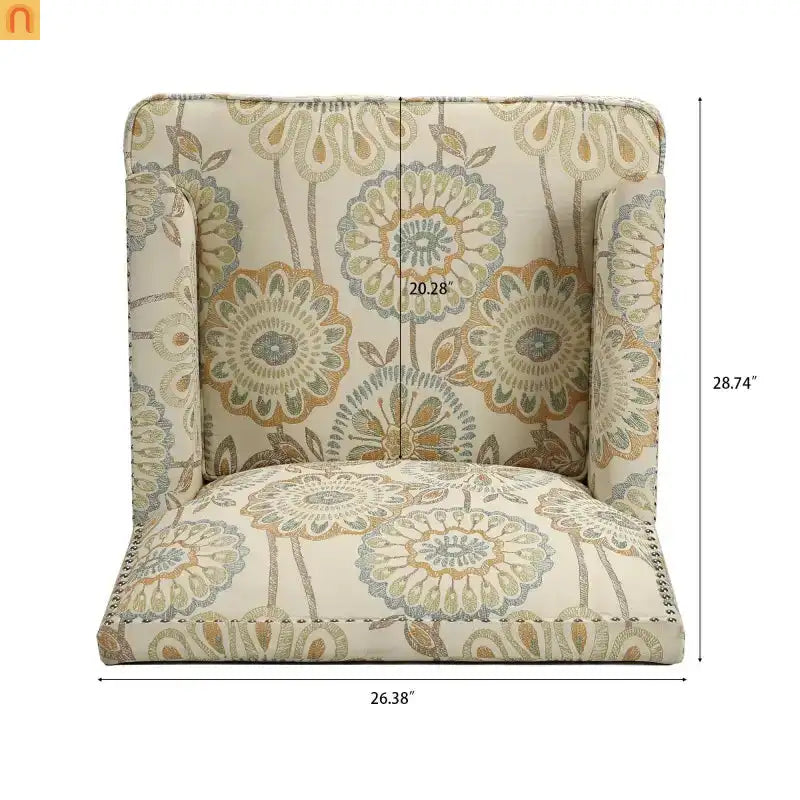 Accent Chair Modern Fabric Beige Yellow Birch Legs Pocket Spring 220 lb