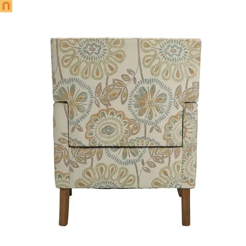Accent Chair Modern Fabric Beige Yellow Birch Legs Pocket Spring 220 lb