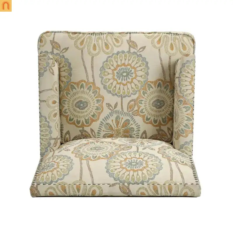 Accent Chair Modern Fabric Beige Yellow Birch Legs Pocket Spring 220 lb