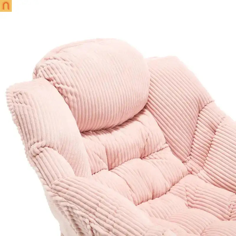 Accent Chair Lounge Flannelette Pink with Ottoman Steel Frame 250 lb