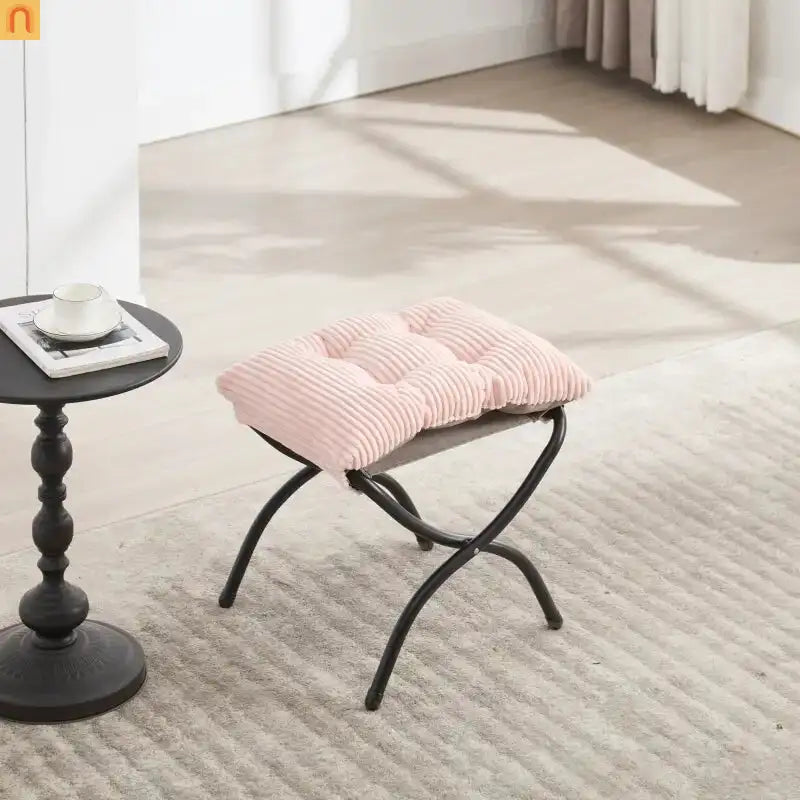 Accent Chair Lounge Flannelette Pink with Ottoman Steel Frame 250 lb