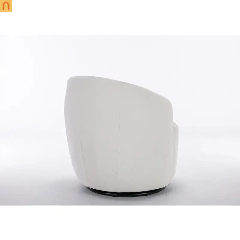 Accent Chair Barrel Swivel Chenille Ivory 360 Degree 250 lb 25in